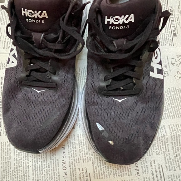 Hoka Black Athletic Shoes with Rocker Sole and Breathable Mesh - Picture 9 of 11